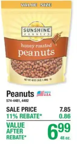 Menards Sunshine country honey roasted peanuts offer