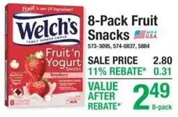 Menards Welch's Fruit 'n Yogurt Snacks offer