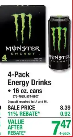 Menards Monster Energy Drinks offer