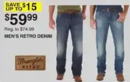 Dunham's Sports Wrangler men's retro denim offer