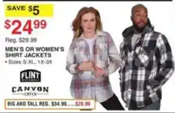 Dunham's Sports Flint Canyon Men's or Women's Shirt Jackets offer
