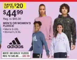 Dunham's Sports Adidas men's or women's fleece offer