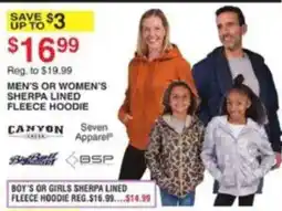 Dunham's Sports Canyon Seven Apparel Boys Or Girls Sherpa Lined Fleece Hoodie offer