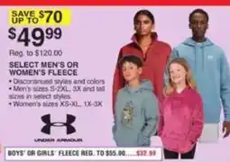 Dunham's Sports Under Armour Select Men's or Women's Fleece offer