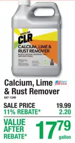 Menards CLR calcium, lime & rust remover offer