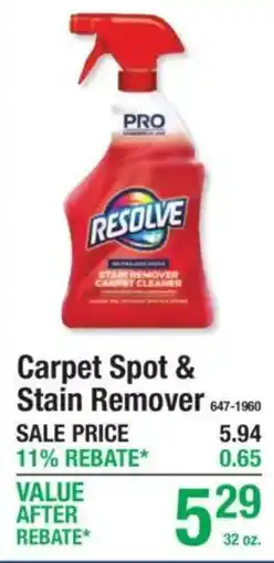 Menards Resolve carpet spot & stain remover offer