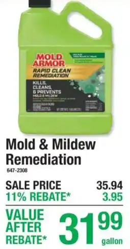 Menards Mold Armor rapid clean remediation offer