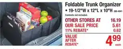 Menards Foldable Trunk Organizer offer