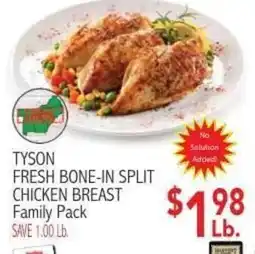 Ingles Markets Tyson fresh bone-in split chicken breast family pack offer