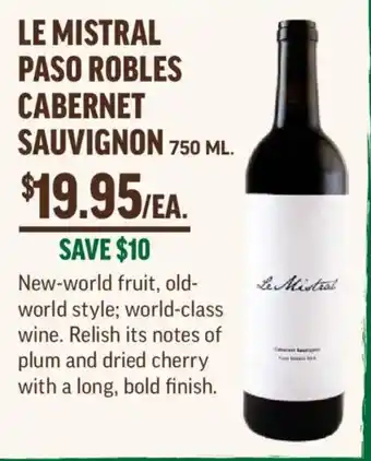 Le Mistral Paso Robles Cabernet Sauvignon