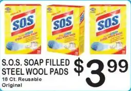 Foodland S.O.S. soap filled steel wool pads offer