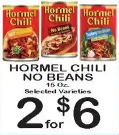 Foodland Hormel chili no beans offer