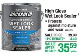 Menards Rust-Oleum rocksolid concrete & paver wet look sealer offer