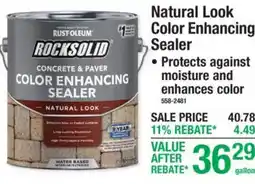 Menards Rust-oleum rocksolid concrete & paver color enhancing sealer natural look offer