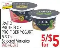 Ingles Markets Ratio protein or pro fiber yogurt offer