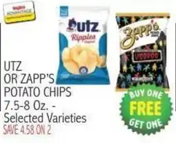 Ingles Markets Utz or Zapp's potato chips offer