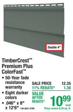 Menards TimberCrest Premium Plus ColorFast offer