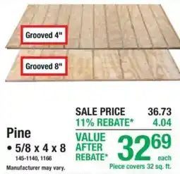 Menards Pine offer