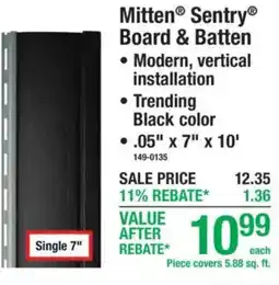 Menards Mitten Sentry Board & Batten offer