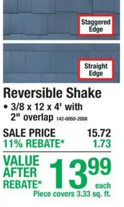 Menards Reversible Shake offer