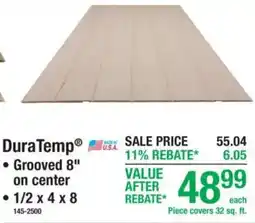 Menards Duratemp grooved 8" on center offer