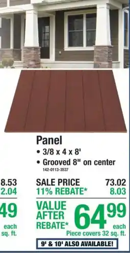 Menards Panel offer