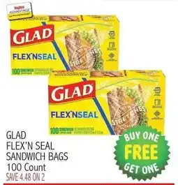 Ingles Markets Glad flex'n seal sandwich bags offer