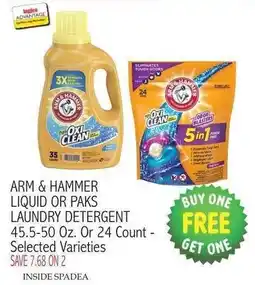 Ingles Markets Arm & Hammer liquid or paks laundry detergent offer