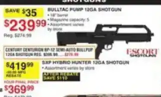 Dunham's Sports Bulltac Pump 12ga Shotgun offer