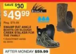 Dunham's Sports Franca swamp rat ankle boots or slough creek stalker for the family offer