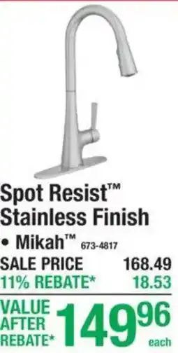 Menards Mikah Spot Resist Stainless Finish offer
