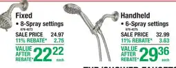 Menards Fixed shower head offer