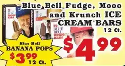 Foodland Blue Bell Fudge, Moo and Krunch Ice Cream Bars offer