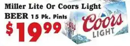 Foodland Miller Lite Or Coors Light Beer offer