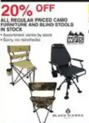 Dunham's Sports Black Sierra all regular priced camo furniture and blind stools offer