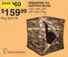 Dunham's Sports Predator 270 Hunting Blind offer
