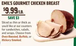 Central Market Emil's gourmet chicken breast offer