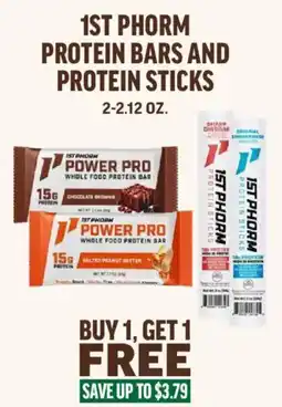 Central Market 1st phorm protein bars and protein sticks offer