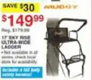 Dunham's Sports 17' sky rise ultra-wide ladder offer