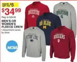Dunham's Sports Ncaa men's or women's fleece crew offer