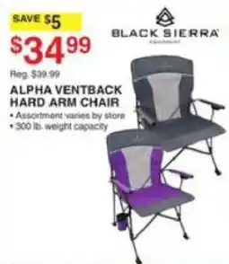 Dunham's Sports Black Sierra Alpha Ventback Hard Arm Chair offer