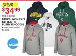 Dunham's Sports Ncaa men's, women's or youth fleece hoodie offer