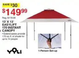 Dunham's Sports Yoli 13' X 13' EasyLift 170 Instant Canopy offer