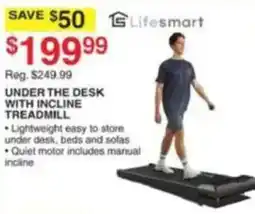 Dunham's Sports Lifesmart under the desk with incline treadmill offer