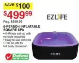 Dunham's Sports Ezlife 6-person inflatable square spa offer