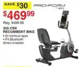 Dunham's Sports Pro-form 325 CSX Recumbent Bike offer