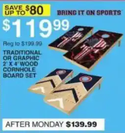 Dunham's Sports Bring It On Sports Traditional Or Graphic 2' X 4' Wood Cornhole Board Set offer