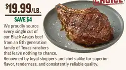 Central Market Choice Black Angus beef offer