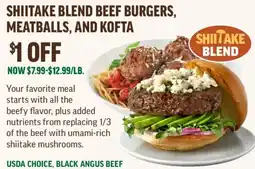 Central Market Shiitake Blend Beef Burgers, Meatballs, And Kofta offer