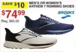 Dunham's Sports Brooks men's or women's anthem 7 running shoes offer